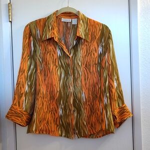 Vintage 90s Caviar Mod print (60s) Blouse